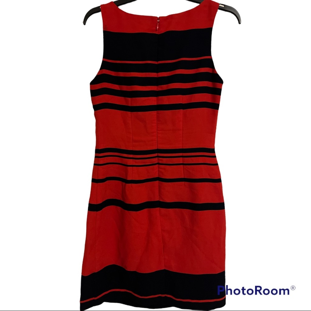 Banana Republic Red and Black Striped Midi Dress - Picture 2 of 4